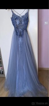 Modré spoločenské šaty - 4