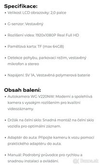 AUTOKAMERA_WG V220NW + SD karta - 4