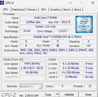 Intel i7-8700K + ASRock Z370 + 32GB DDR4 + Scythe Ninja - 4