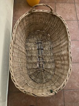 Veľký prúteny kôš 80/55 cm retro - 4