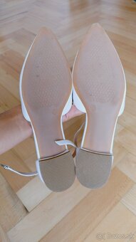 Elegantné biele svadobné sandále, sandalky, velkost 39 - 4