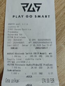 Nintendo Switch OLED + predlžená záruka / Doklad / Púzdro - 4
