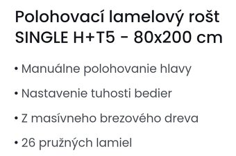 Polohovací lamelový rošt 200x80 - 4