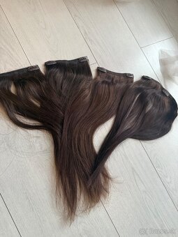 Clip in živé vlasy - hnedá - 4