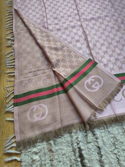 Luxusný dámsky šál Gucci - ružový - 4