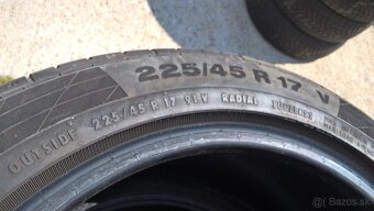 LETNÉ 225/45 R17 CONTINENTAL DUNLOP cca 6-7 mm - OD 20-€/kus - 4