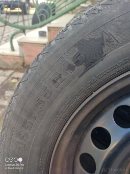 Predám disky 6Jx15 H2 ET47 + zimné pneu Michelin Alpin 195/6 - 4