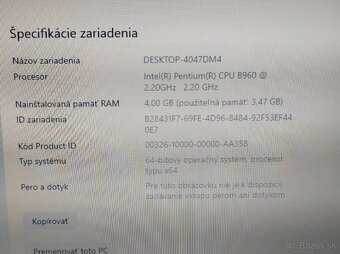 Lenovo B590, CPU 2,4GHz, 4GB RAM, 120 SSD - 4