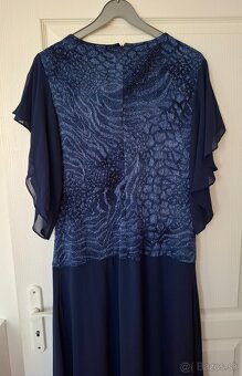 Šaty spoločenské modré dlhé 48 - 50 - 4