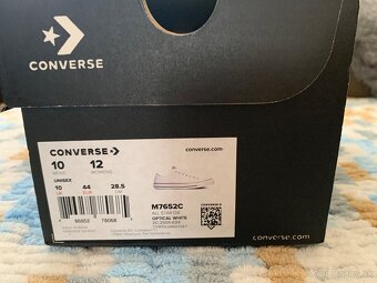 CONVERSE tenisky biele Unisex, veľkosť 44, UK 10/12 - 4