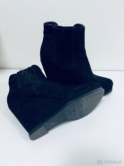 👢 Elegantné Čierne Semišové Členkové Topánky 37 - 4