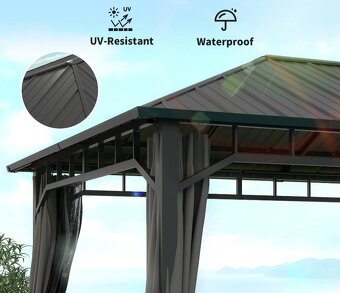 altánok 3x4m s pevnou strechou - 4