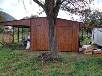 Plechová garáž 4x6 sedlová strecha, TOP stav - 4