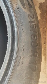 215/60 R17 Continental zánovne letné pneumatiky - sada - 4