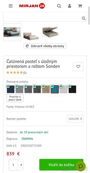 Manželská čalúnená posteľ 160x200 - 4