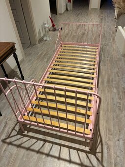 Rastúca detská posteľ s roštom, svetloružová, 80x200 cm - 4