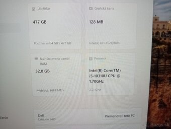 predám Dell Latitude 5410 , Intel core i5 , ssd , 32gb ram - 4