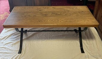 konferencny stolik, masiv, kovanie, v 50, d 115, h 47 cm - 4