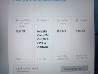 predám Lenovo Thinkpad T460,Intel core i5 ,16gb ram ,ssd - 4