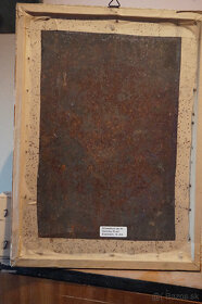 Barokovy obraz olej na plechu, Veronikina satka - 4