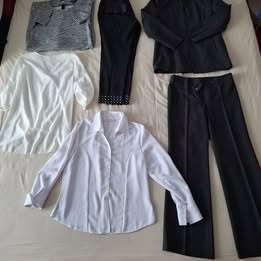 Dámsky sivý oblek, biele košele, nohavice,... - 4