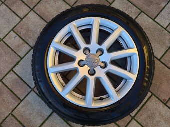 Hliníkové disky Audi 5x112 R16 + zimné pneu 205 55 R16 - 4