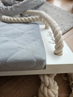 Drevená hojdačka svetlosivá NOVÁ - 4