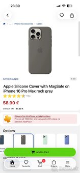Apple iPhone 16 Pro max originalny silikonovy obal šedý - 4