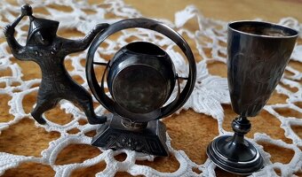 striebro, cajník, konvička, misa, lyžičky, kríž... - 4