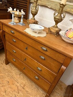 Dubová veľká komoda šuflíková - 4