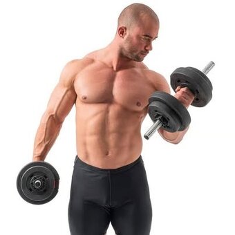 HS Nakladací činkový set Premium 105kg + variabilná lavica M - 4