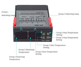 Digitálny duálny termostat STC-3008 - 4