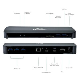 Dock i-Tec TB3HDMIDOCKPLUS Thunderbolt 3 / dual 4K - 4