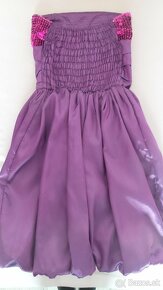 Ružovo-fialové spoločenské šaty s flitrami - 4