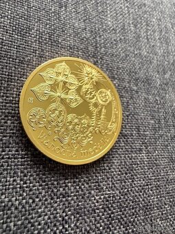 Medaila mosadzná pozlátená - Vianočná medaila v kapsli 19 g - 4