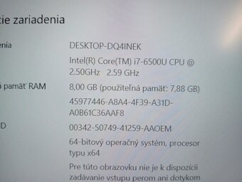 predám notebook HP ELITEBOOK 820 G3 ,WINDOWS 10,bez baterky - 4