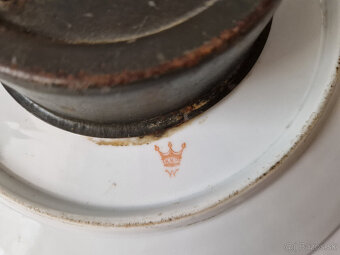 Starožitné porcelánové talířové nástěnné hodiny rokoko - 4