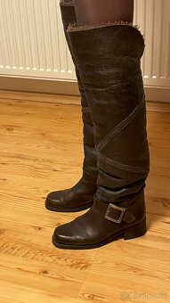 Dámske zimné kožené čižmy - 4