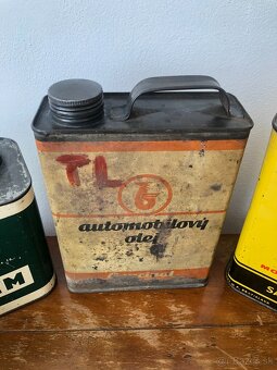 Originálne plechovky od olejov k starým motocyklom - 4