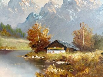 Starý obraz olejomalba na plátně - 4