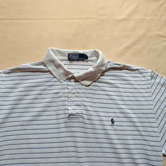 Polo Ralph Lauren biela polokošeľa s krátkym rukávom pruhy L - 4