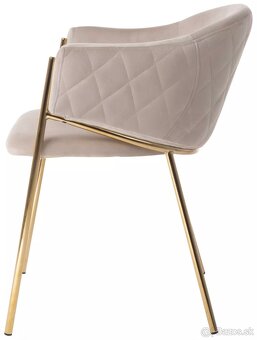 Jedálenská stolička béžovo-zlatá 8ks - 4