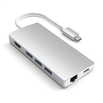 Satechi USB-C Multiport adaptér 4K 8ports - Silver - 4