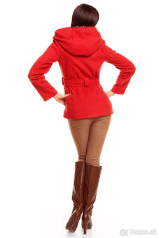 Červený kabát s tigrovinou veľ. XL - 4