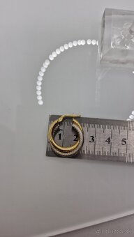 Zlaté náušnice kruhy dvojfarebné - 4