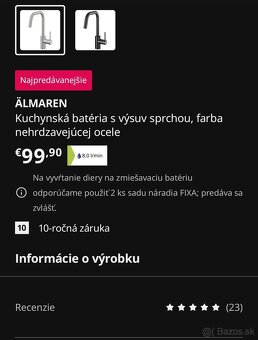 Ikea kuchynská batéria Almaren - 4