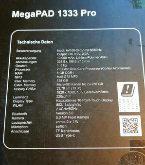 veľký tablet Xoro MegaPAD 1333 PRO 13.3"/6GB/128 nerozbalen - 4