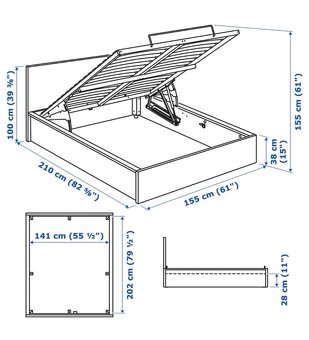 Predam postel MALM 140x200 cm biela s IKEA - 4