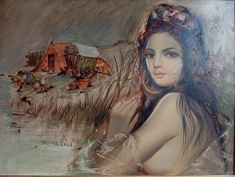 Nádherný obrovský obraz signovaný Barcellini 97x77 - 4