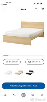 posteľ MALM s roštom 2x LÖNSET + 2x nočná komoda - 4